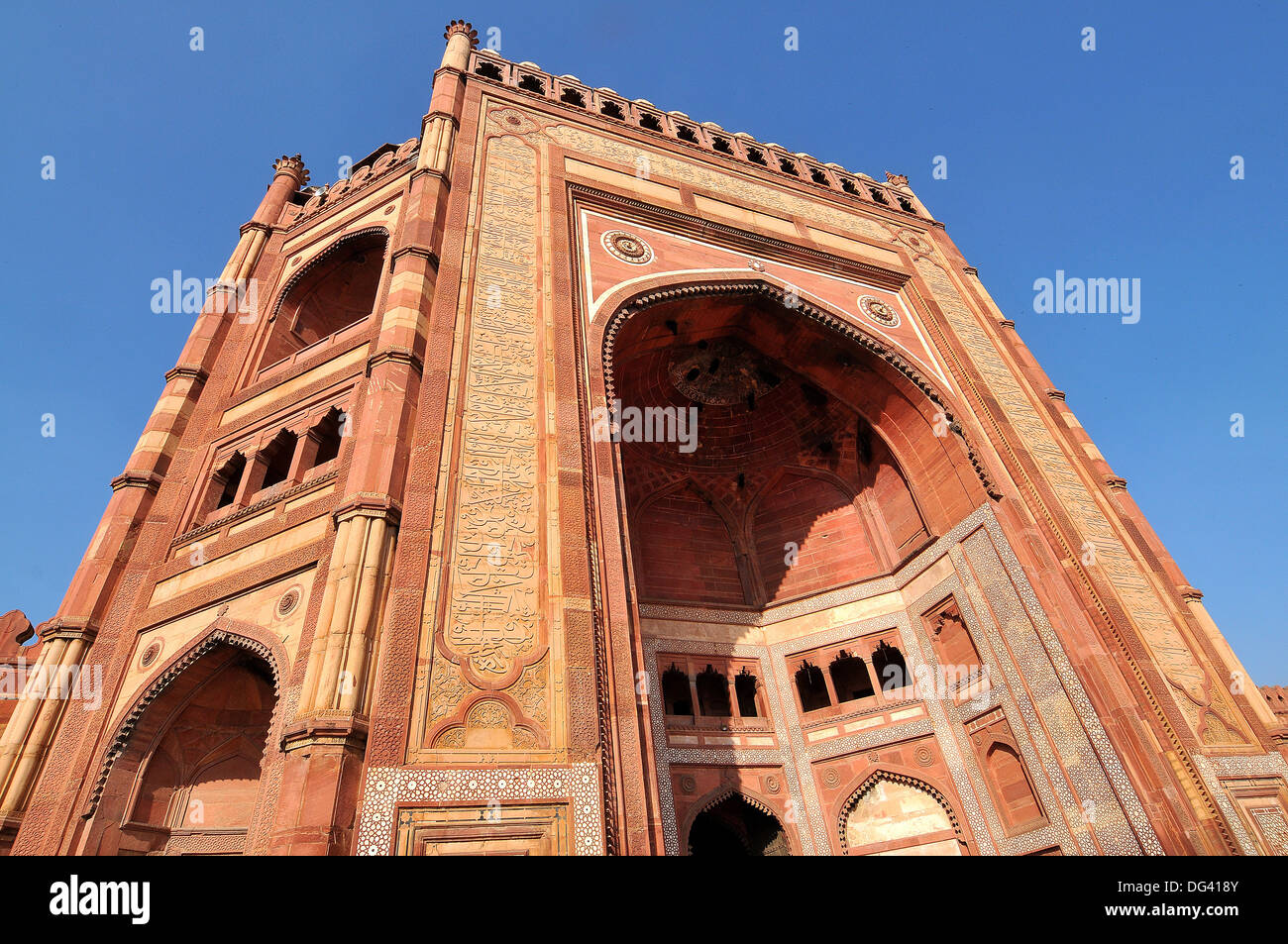 Puerta Monumental (Buland Darwaza), Jama Masjid, la mezquita de Fatehpur Sikri, Sitio del Patrimonio Mundial de la UNESCO, Uttar Pradesh, India, Asia Foto de stock