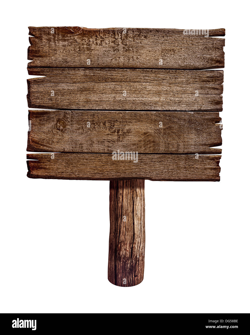 Letrero de madera. Old Post panel fabricado en madera. Foto de stock