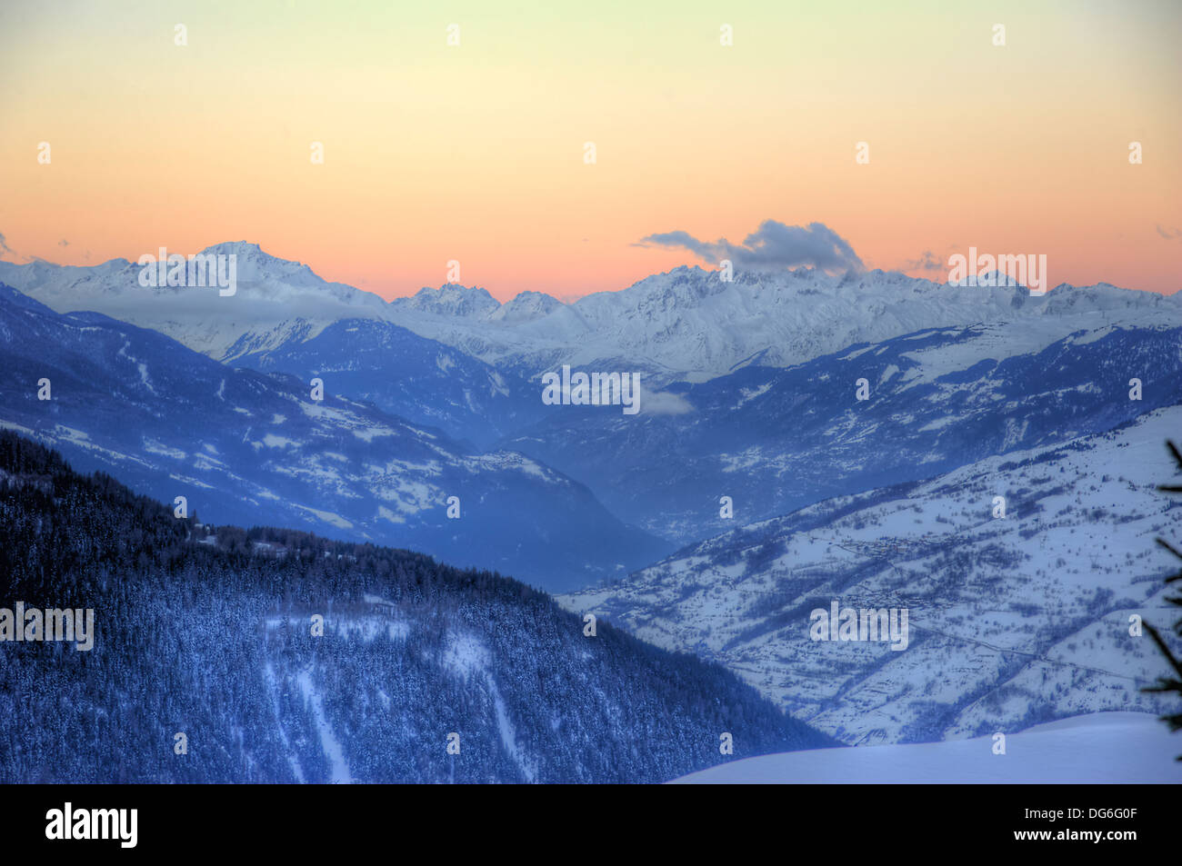 La Rosière estación de esquí en los Alpes franceses Foto de stock