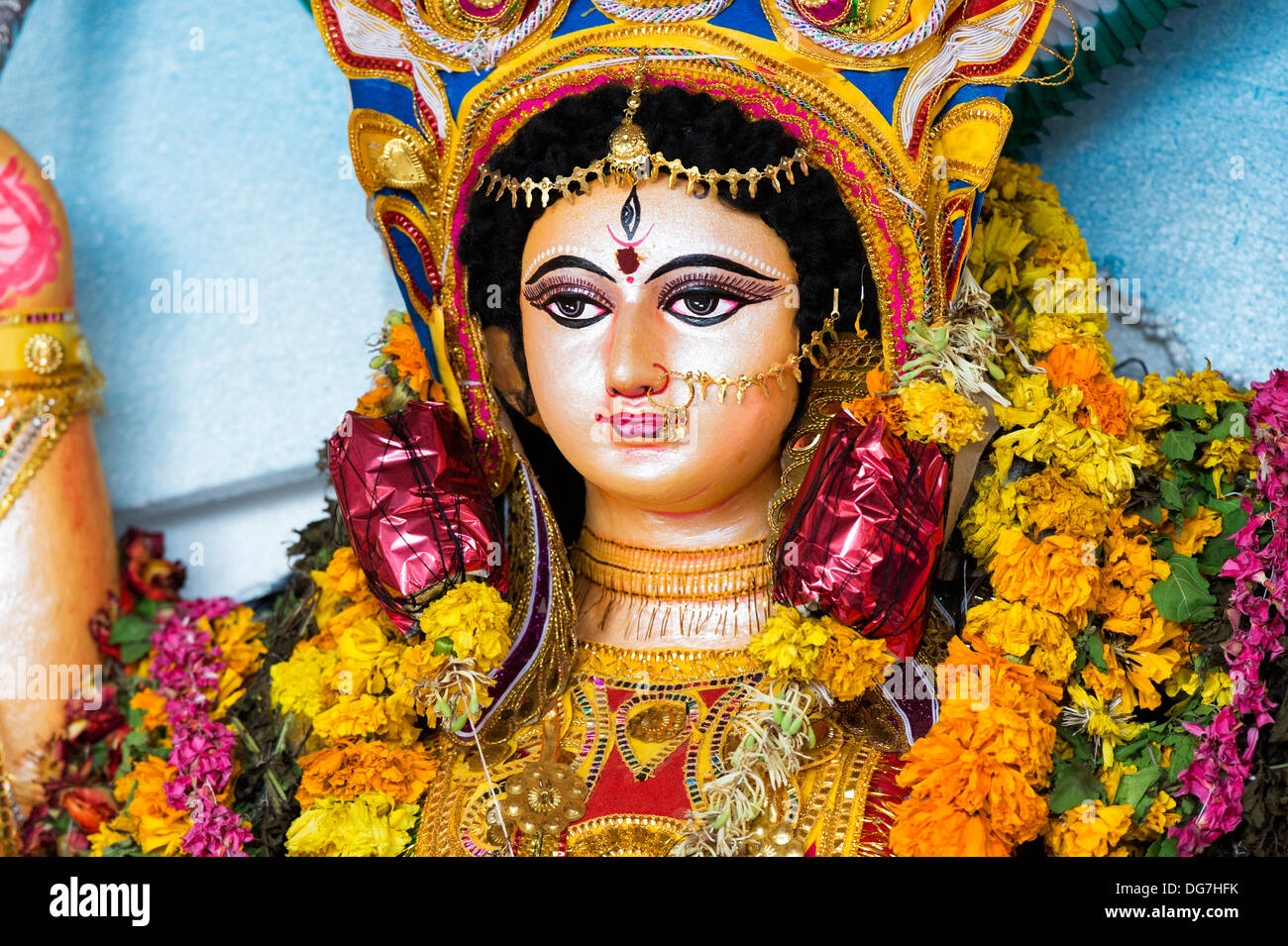 Durga. La estatua de la diosa hindú de la deidad. En Andhra Pradesh, India Foto de stock