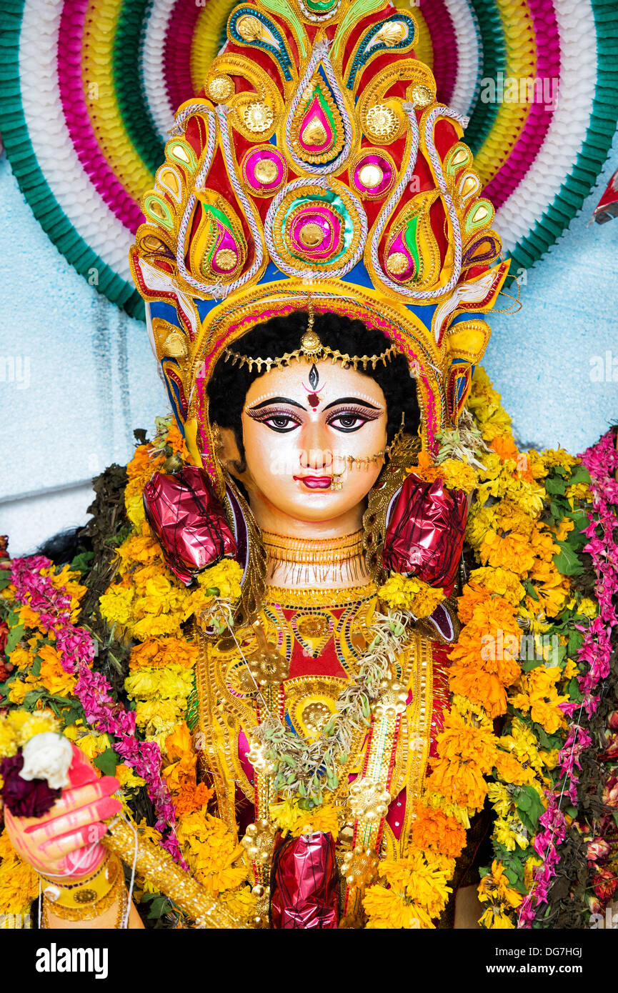 Durga. La estatua de la diosa hindú de la deidad. En Andhra Pradesh, India Foto de stock