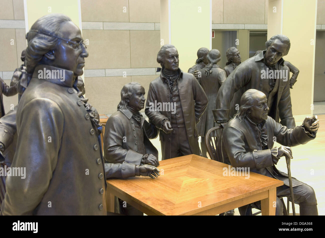 Tamaño de la vida contiene estatuas de bronce de los 42 delegados a la Convención Constituyente. Firmantes' Hall. Constitución nacional Foto de stock