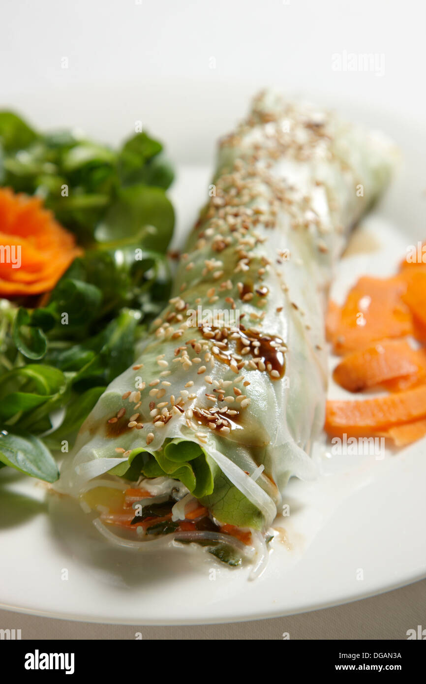 Rollo vietnamita, Restaurante Landare, San Sebastián Donostia- San Sebastián Donostia, España España Foto de stock