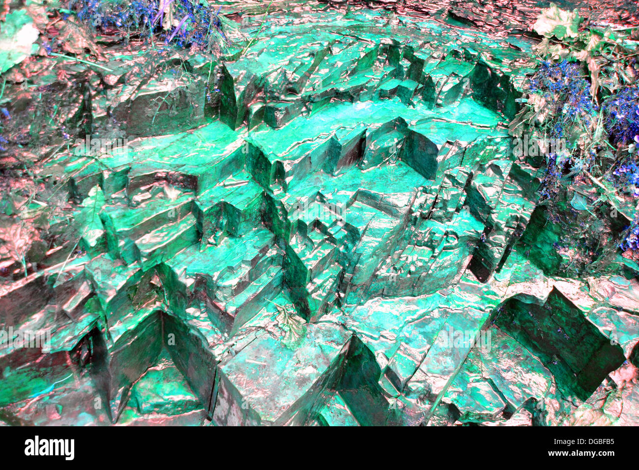 Estructura de roca colourised en verde Foto de stock