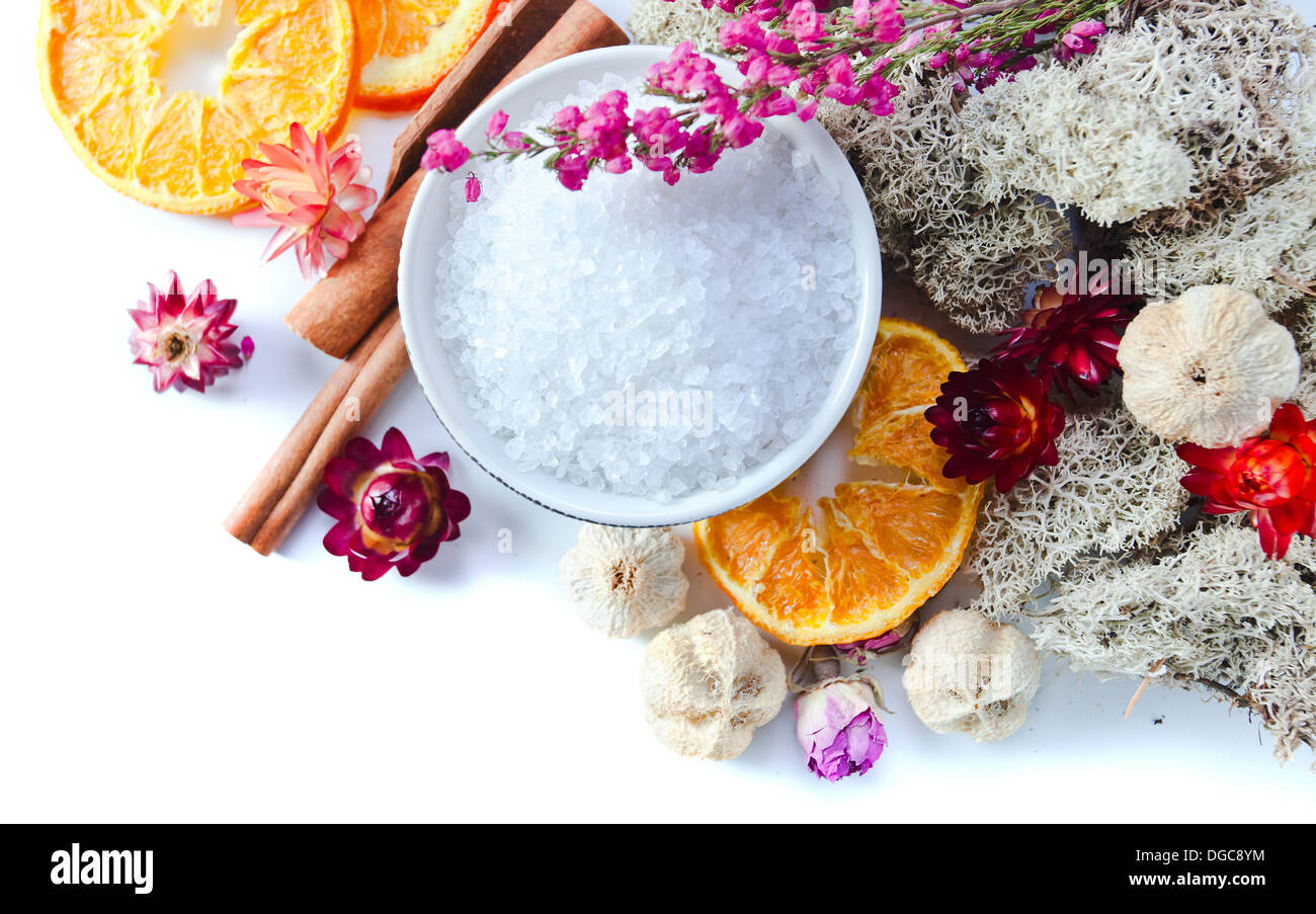 Antecedentes De Un Spa Con Frutos Secos Plantas Y Flores Fotografia De Stock Alamy alamy