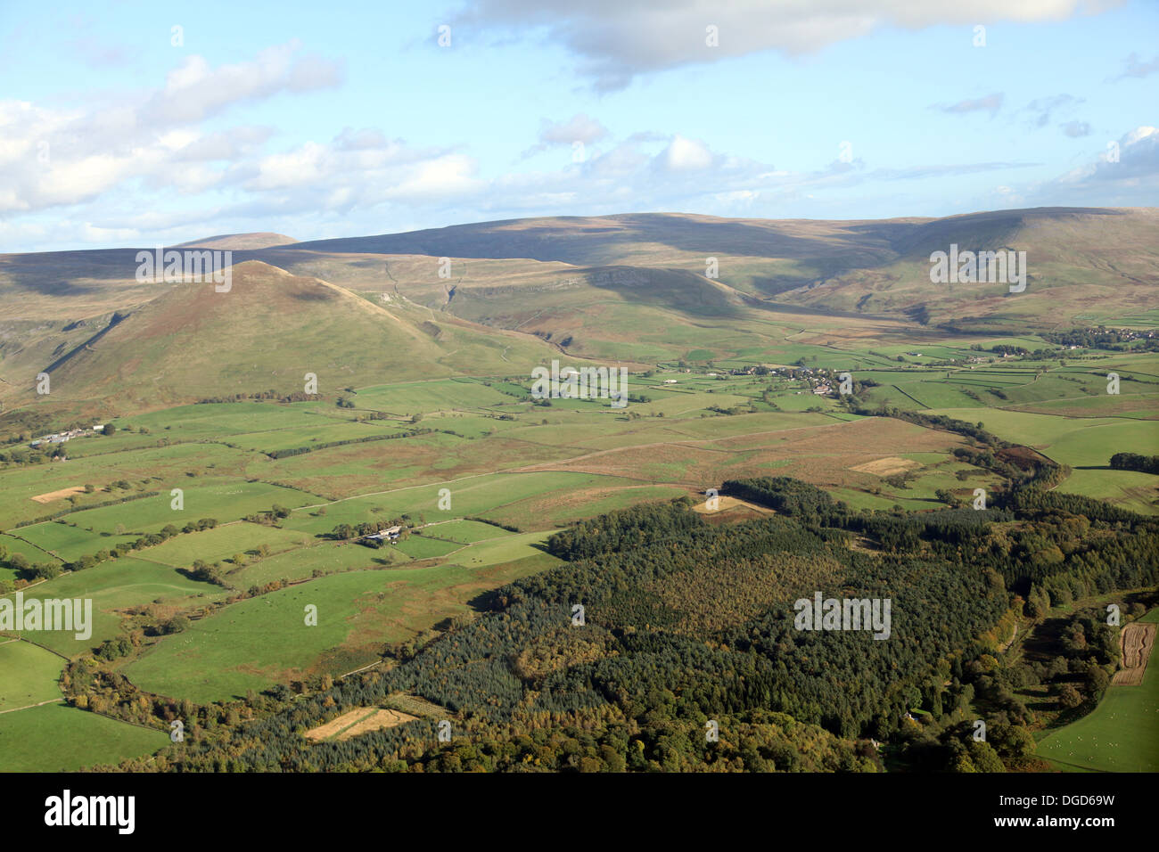 Vista aérea de las colinas de Los Peninos del Norte Foto de stock