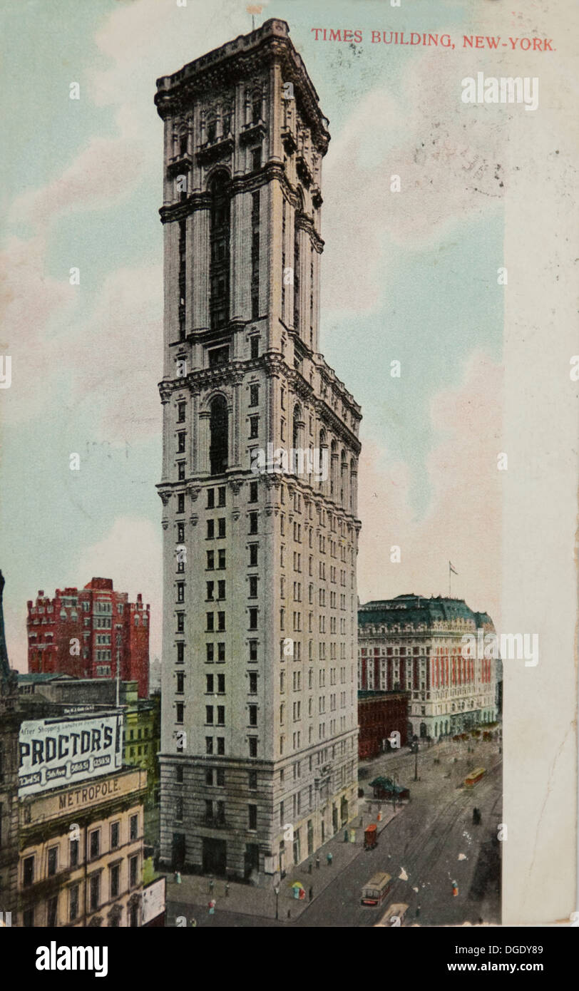 El New York Times el edificio en la calle 42 y Broadway en la Ciudad de Nueva York, circa 1907 Foto de stock