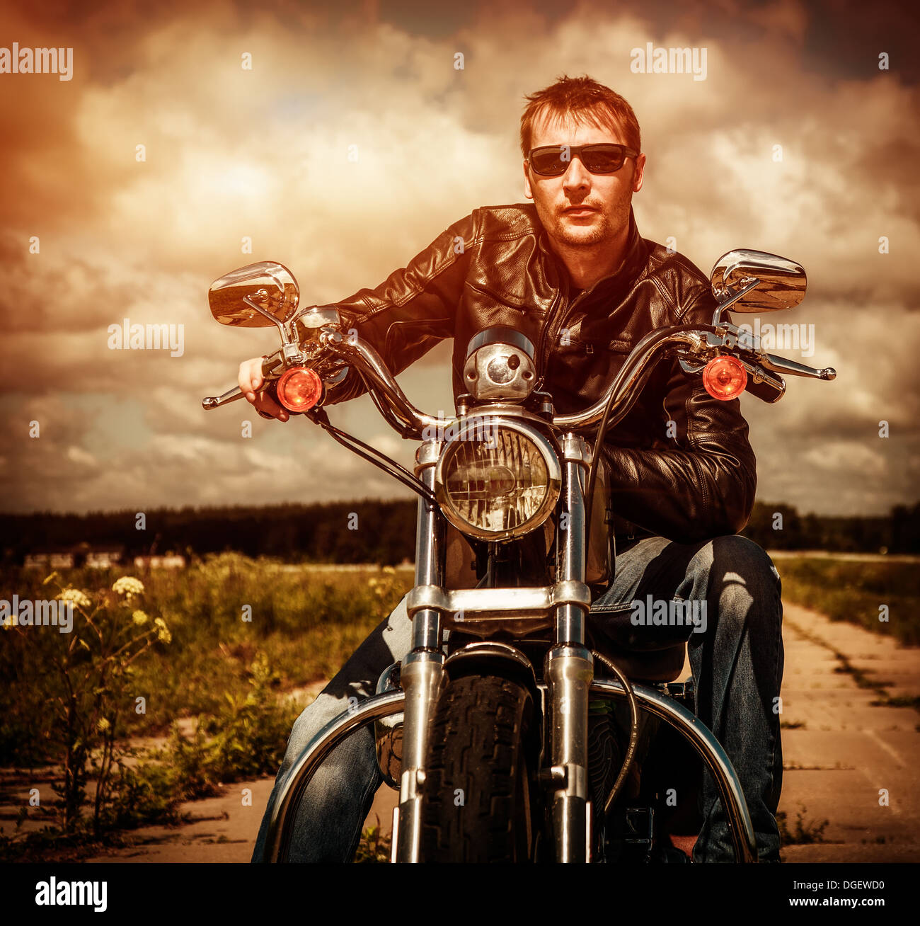 Chaqueta biker marron clearance hombre