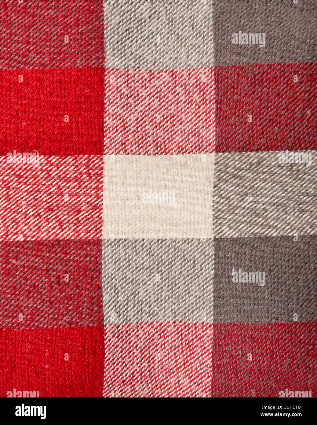 Material tartán rojo y gris como fondo Foto de stock