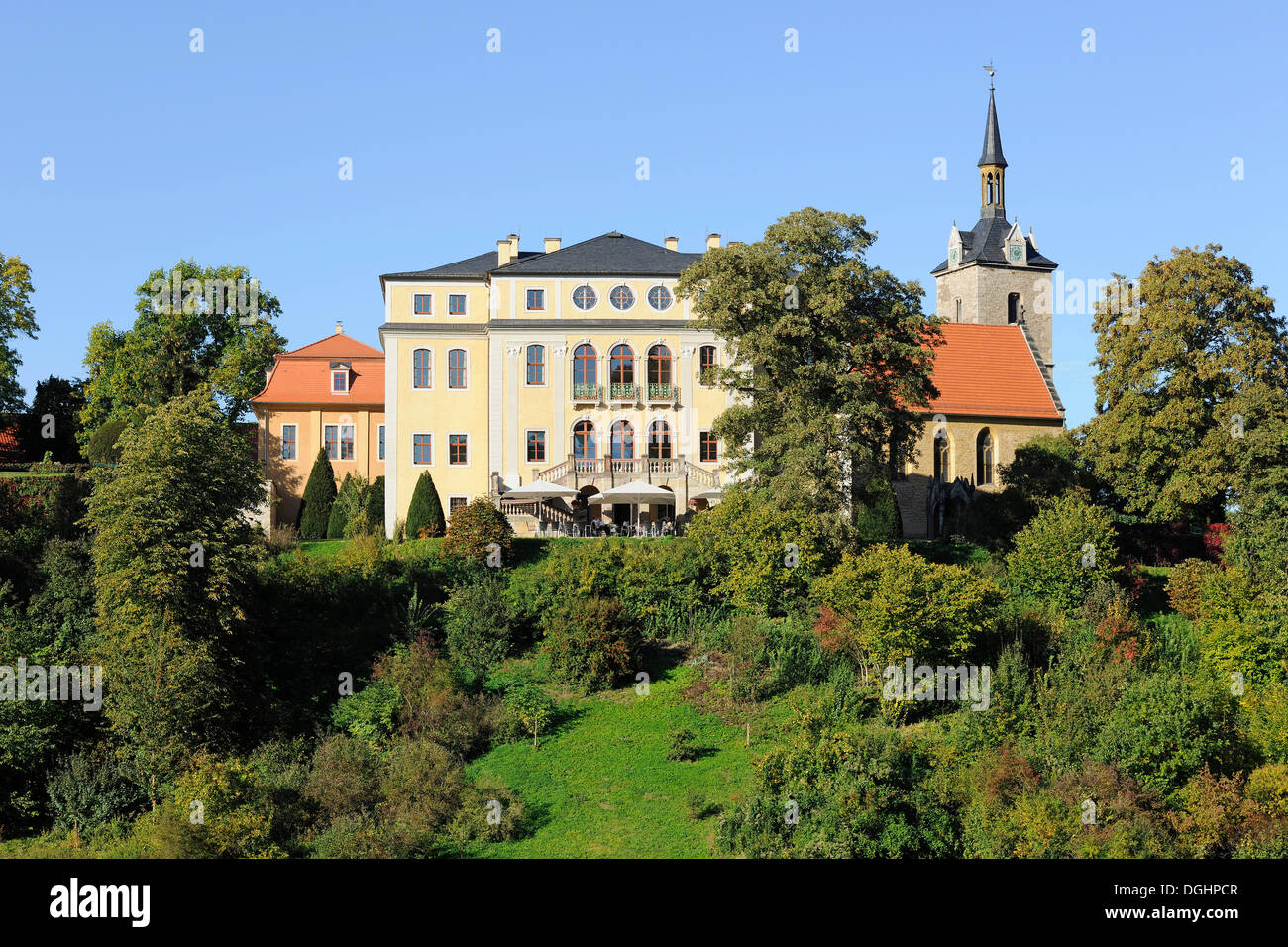 Castillo y Parque Ettersburg, la UNESCO Patrimonio Cultural de la Humanidad, la clásica, la BEI Weimar Weimar, Turingia, Alemania Foto de stock