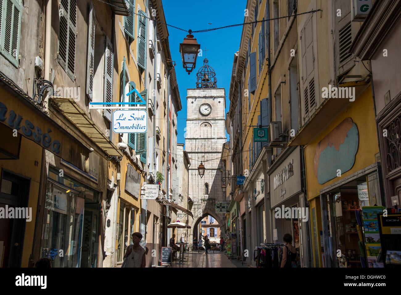 Torre de la ciudad, Apt, Provence-Alpes-Côte d'Azur, Francia, Europa Foto de stock