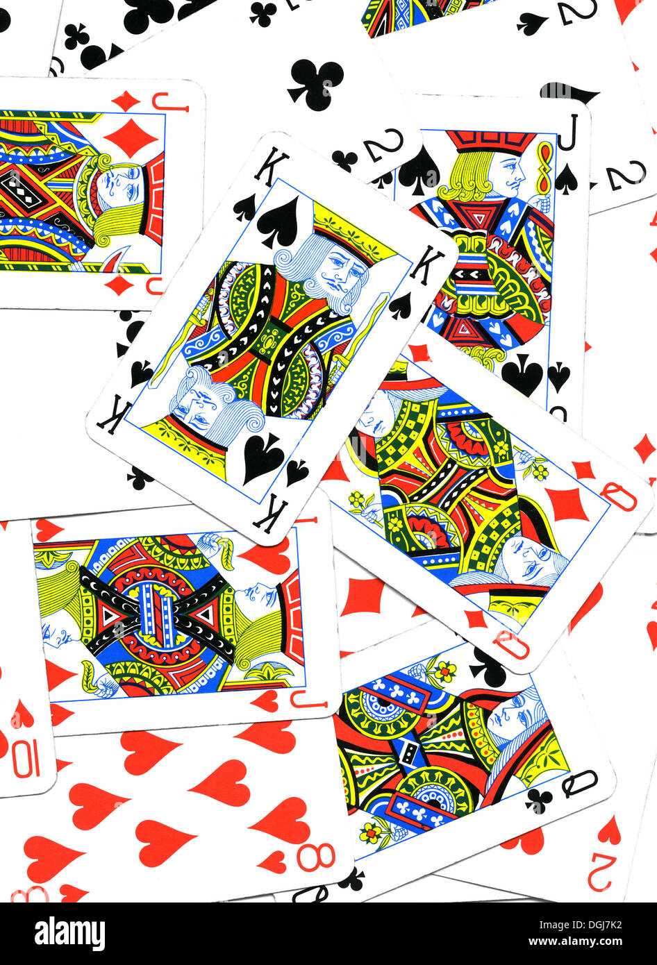 Clubes de cartas Corazones Diamantes Picas Foto de stock