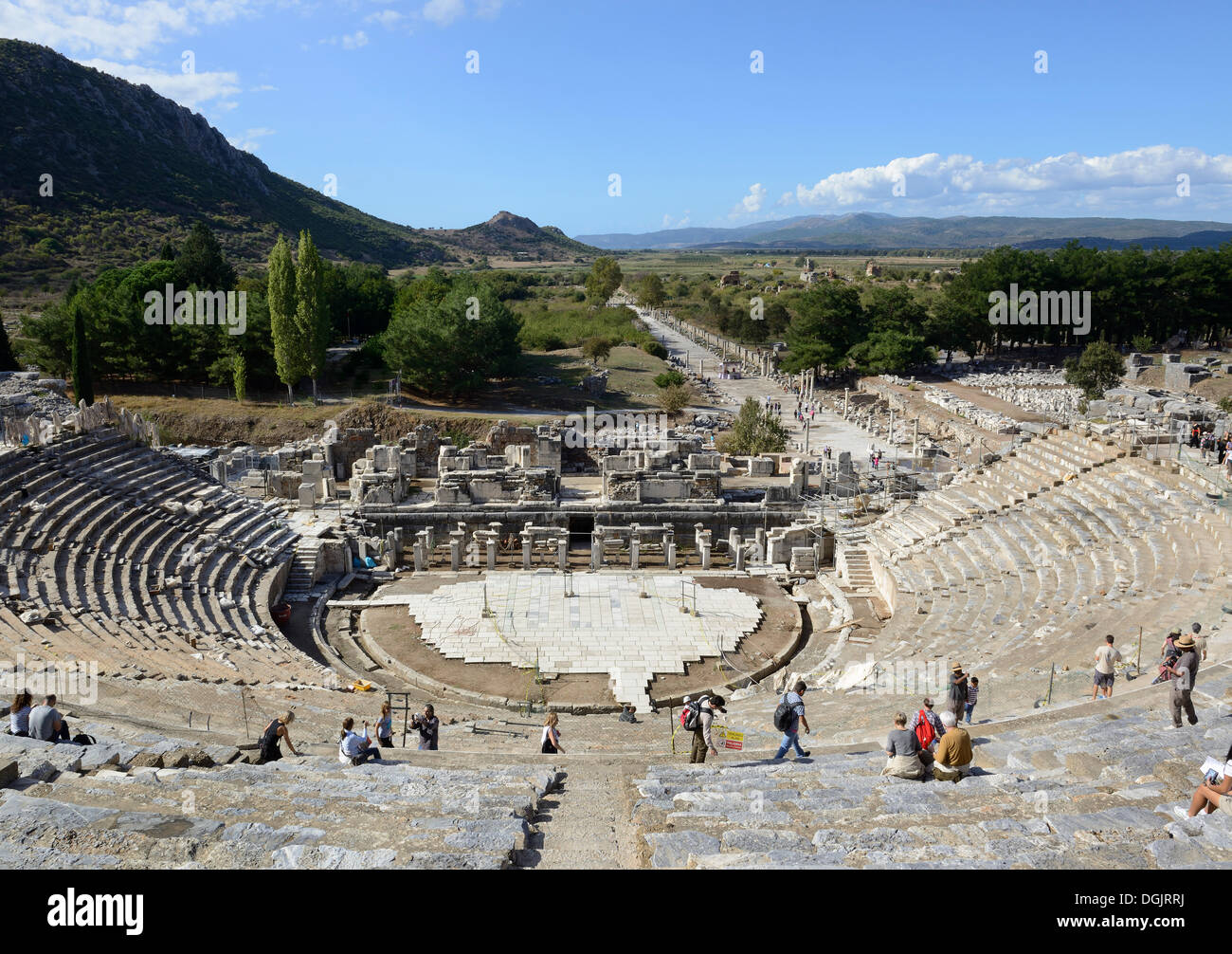 Teatro de la antigua ciudad de Éfeso, Sitio del Patrimonio Mundial de la UNESCO, Efeso, Selçuk, provincia de İzmir, la Región del Egeo, Turquía Foto de stock