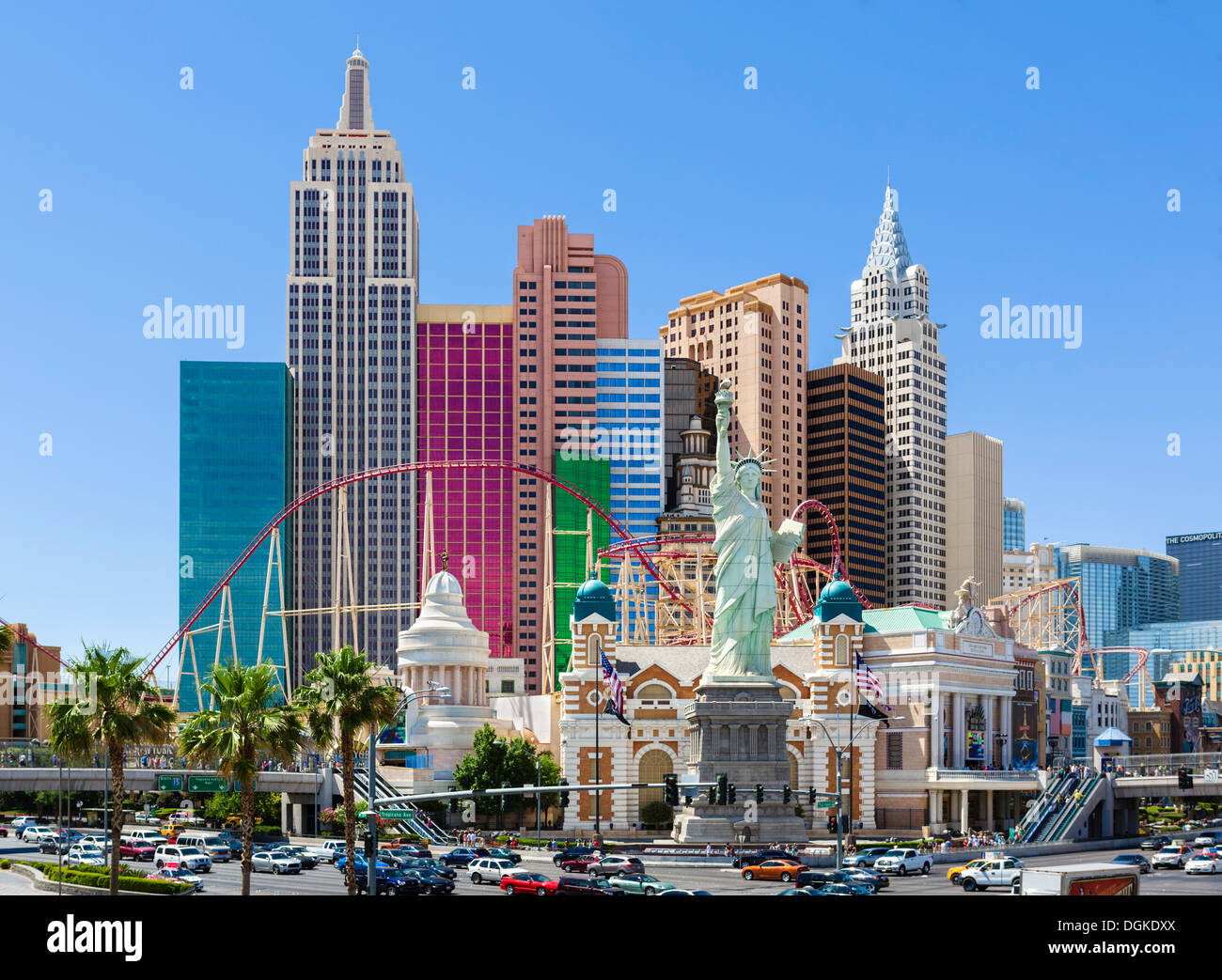 El New York-New York Hotel and Casino, Las Vegas Boulevard South (The Strip), Las Vegas, Nevada, EE.UU. Foto de stock