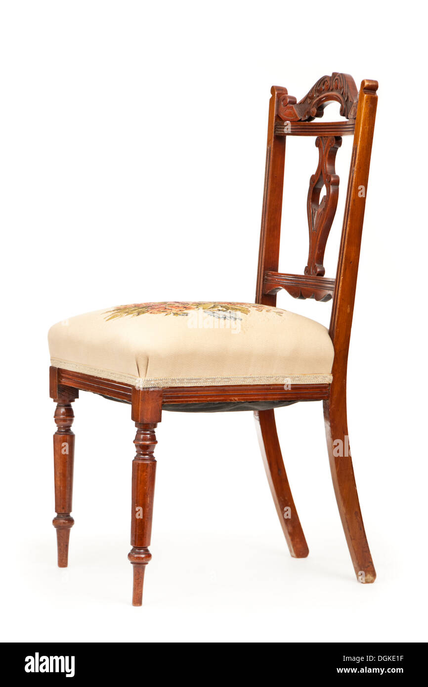 Antigüedades de madera tapizadas silla de comedor Foto & Imagen De ... Antigüedades de madera tapizadas silla de comedor Foto & Imagen De ...