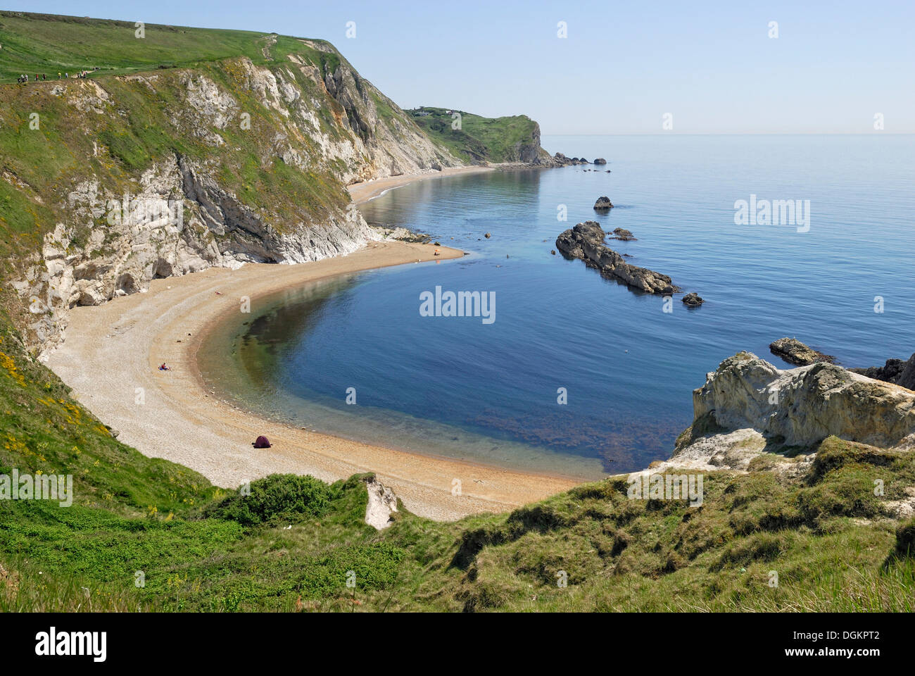 Formación costera, Man O'War, Lulworth Cove, Dorset, sur de Inglaterra, Inglaterra, Reino Unido, Europa Foto de stock