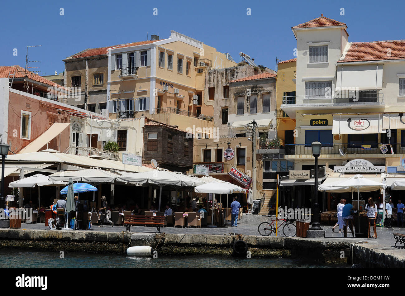 Harbour, Chania, Creta, Grecia, Europa Foto de stock