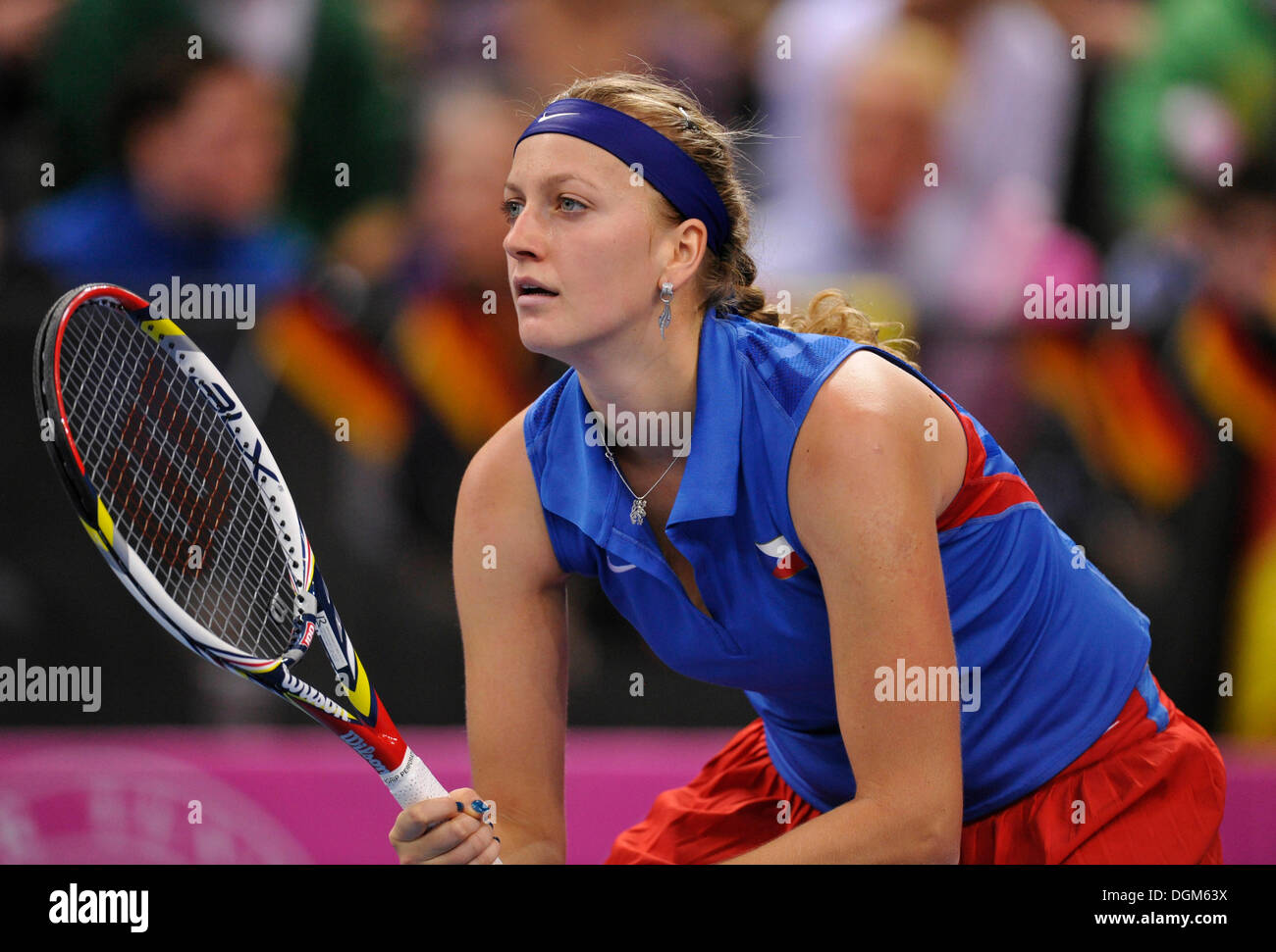 Petra Kvitova, CZE, partido de tenis internacional, Alemania vs. República Checa, FedCup, Federaciones Copa, Grupo Mundial 2012 Foto de stock