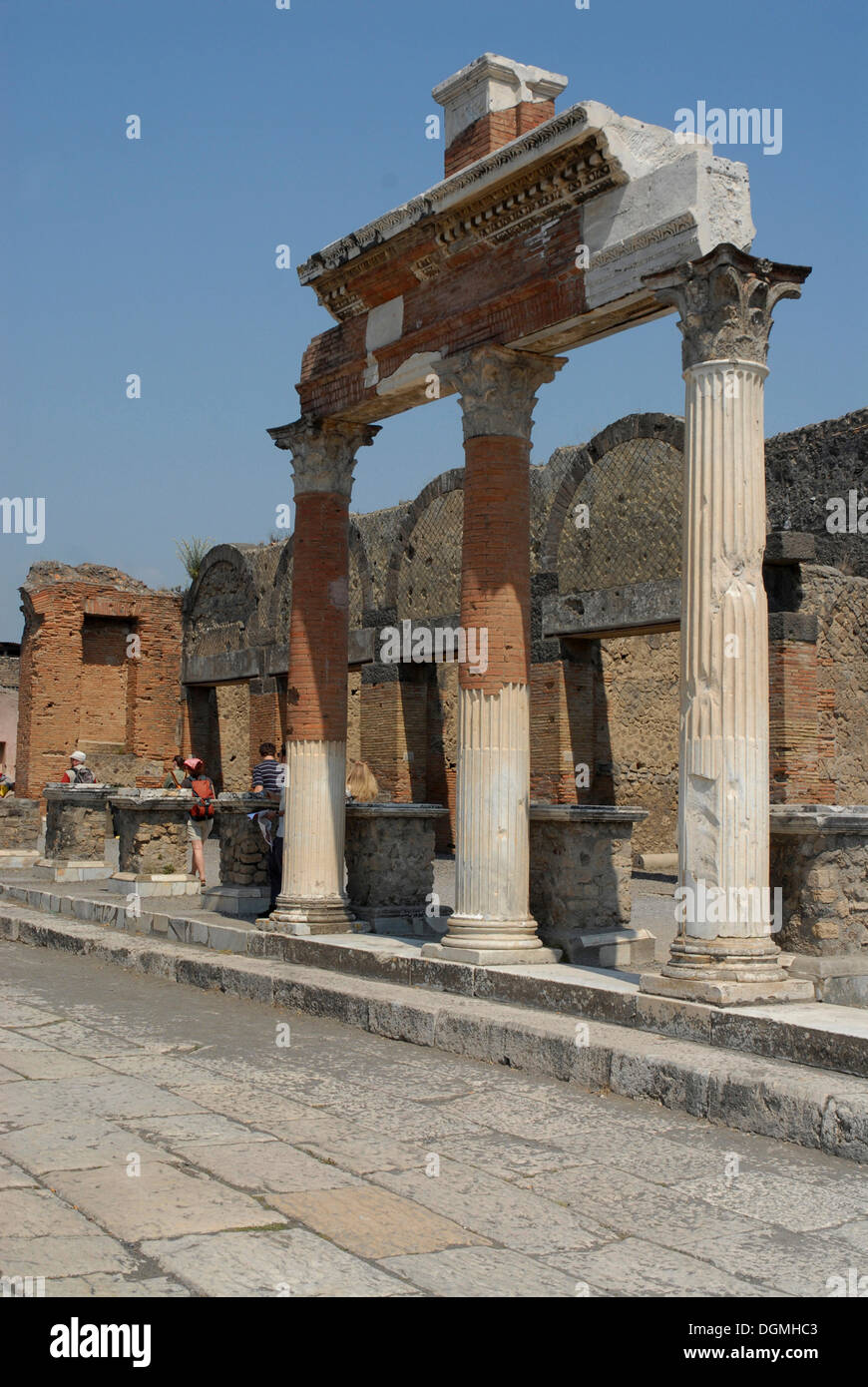El Foro, en la plaza de Pompeya, Italia, Europa Foto de stock