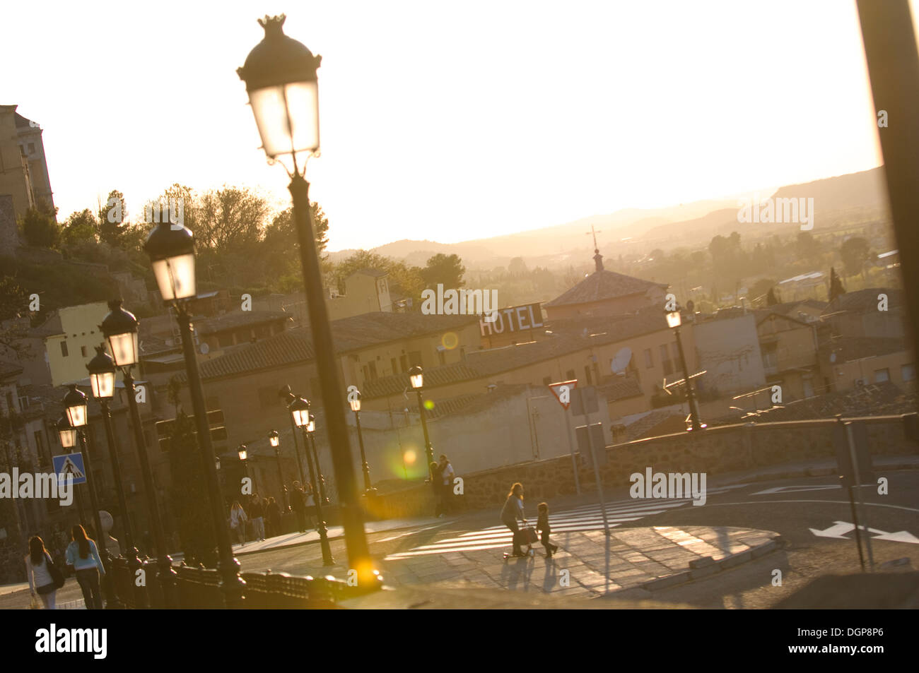 Lamposts.Toledo es un municipio situado en el centro de España, al sur de Madrid. Foto de stock
