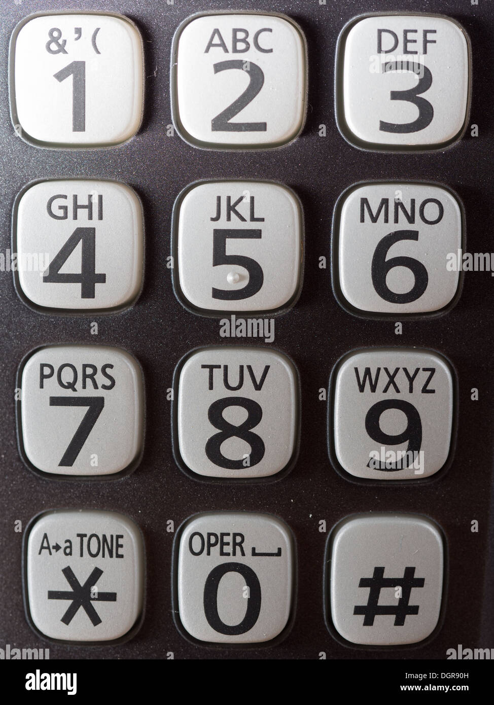 El teclado de un viejo teléfono inalámbrico Fotografía de stock - Alamy