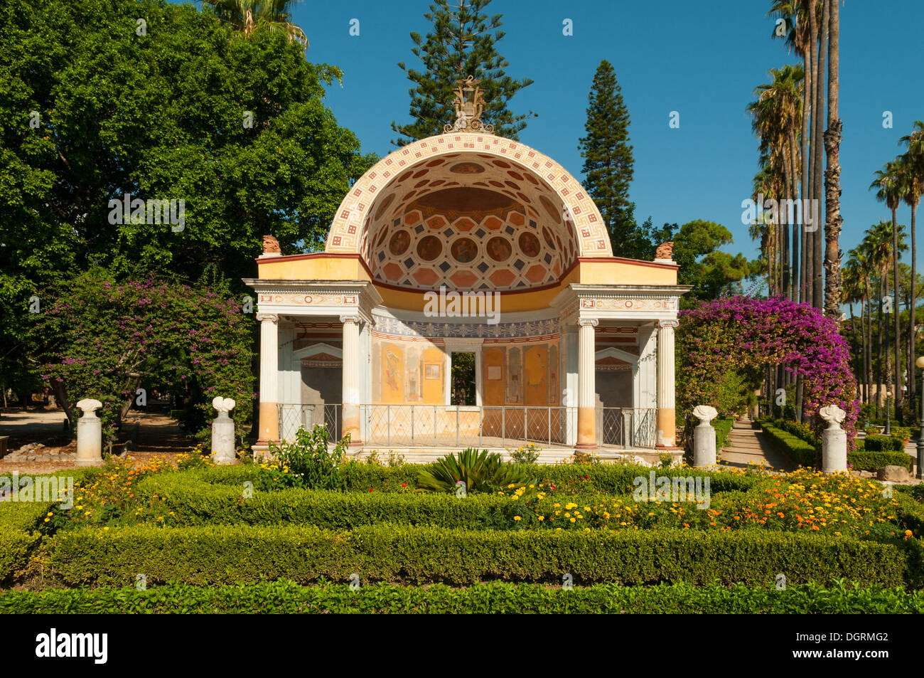 Los jardines de Villa Giulia, Palermo, Sicilia, Italia Foto de stock