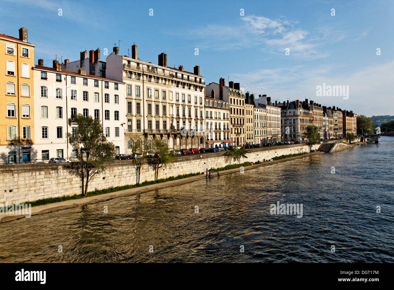 Quai Tilsit, rio Saône, Lyon, departamento de Rhône, Francia, Europa Foto de stock