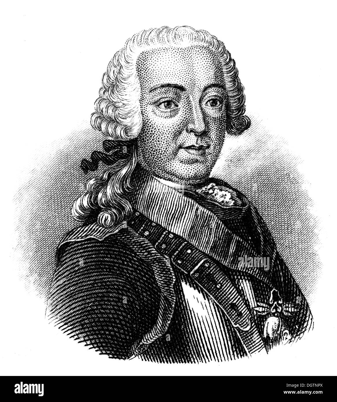 Leopold Joseph Graf von Daun, Príncipe de Thiano, 1705 - 1766, un imperial austríaca, el mariscal de campo y comandante en los siete años Foto de stock