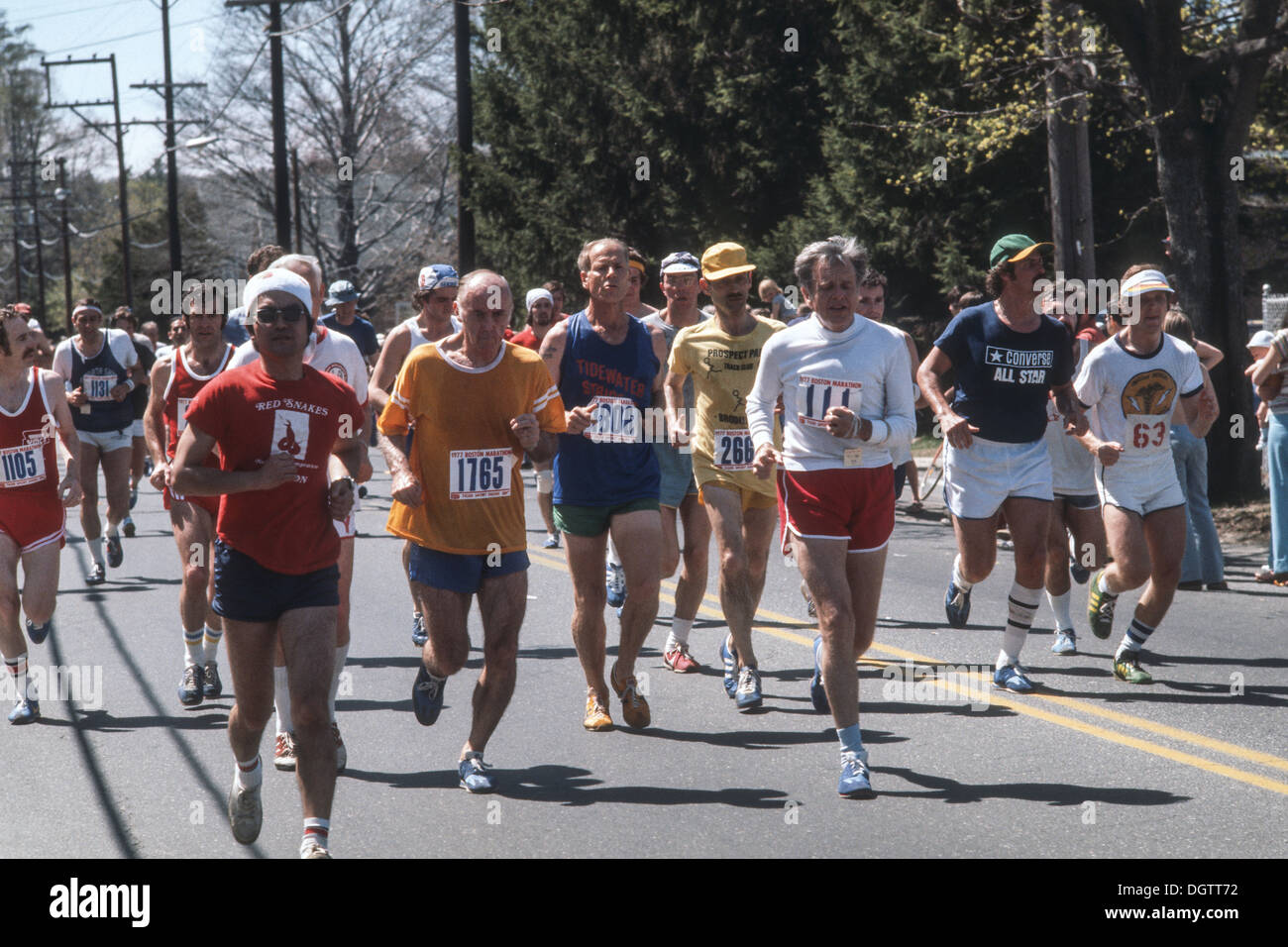 1977 Maratón de Boston Foto de stock