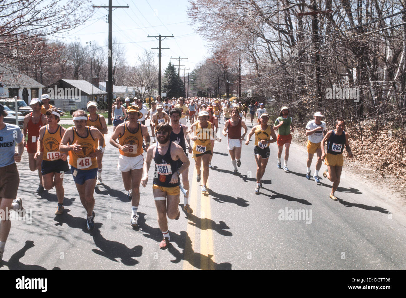 1977 Maratón de Boston Foto de stock