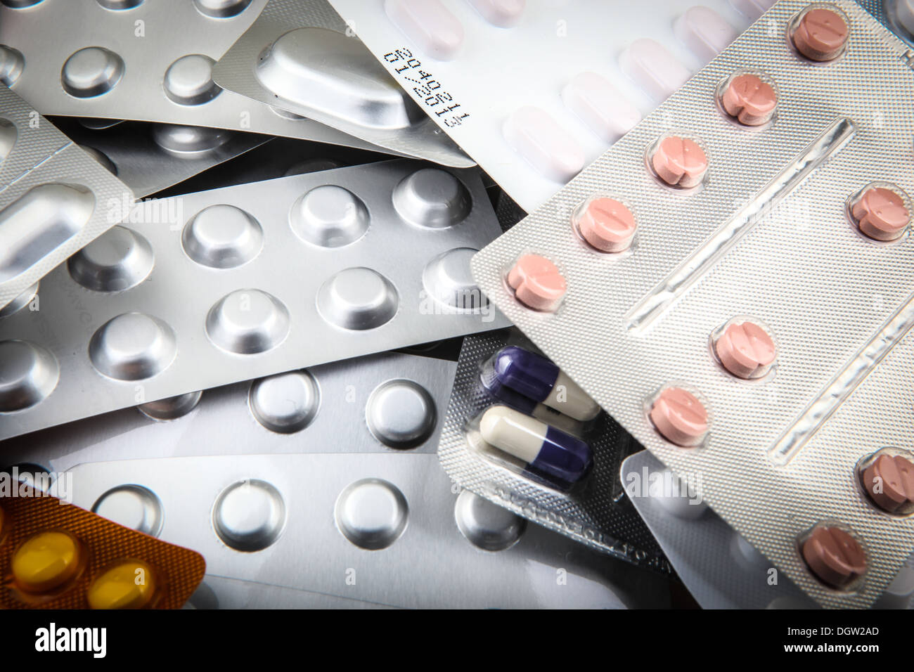 Muchos medicamentos colorido Foto de stock
