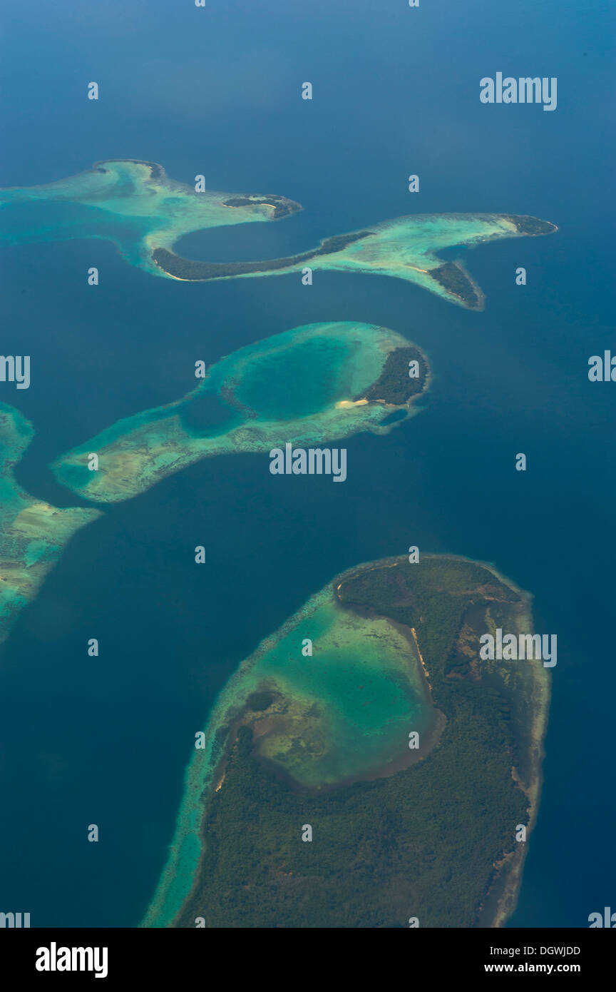 Vista aérea de las islas, Russell, Russell Islas, Provincia Central, Islas Salomón Foto de stock