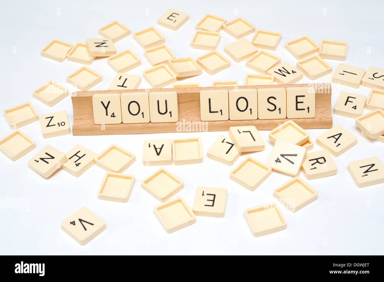 'Pierde' escrito en el Scrabble azulejos Foto de stock