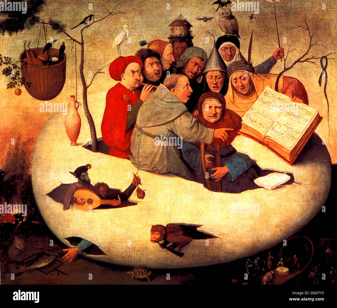 El concierto en el huevo - por Hieronymus Bosch, 1480 Foto de stock