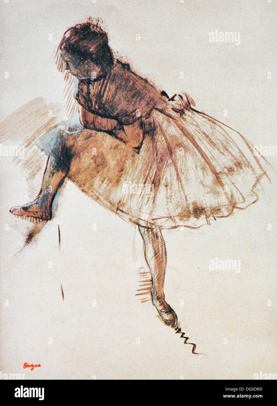 Estudio de una bailarina de ballet - por Edgar Degas, 1873 Foto de stock