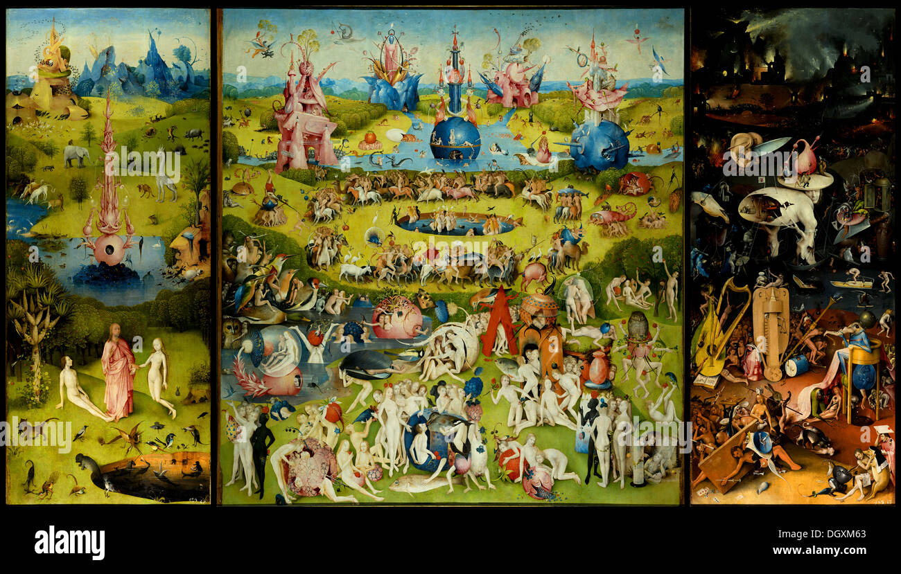 El Jardín de Las Delicias - por Hieronymus Bosch Foto de stock