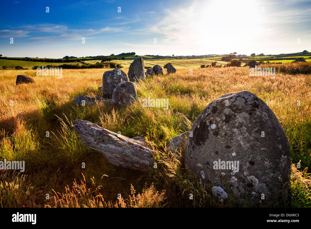 Ballynoe Stone Circle, Downpatrick, Irlanda del Norte Foto de stock