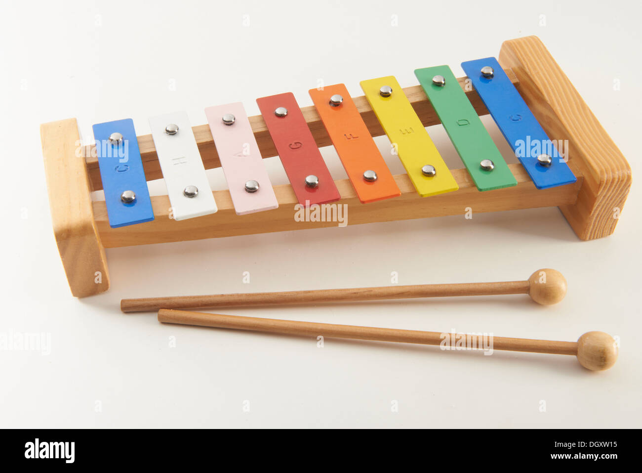 Colorido xilófono glockenspiel, para niños Foto de stock