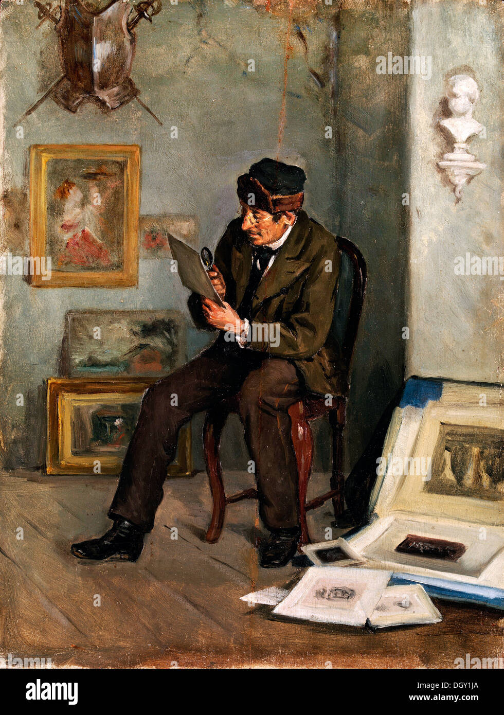 Adolf von Becker, el experto de arte 1880-1890 Óleo sobre lienzo. EMMA - Museo de Arte Moderno de Espoo, Finlandia. Foto de stock