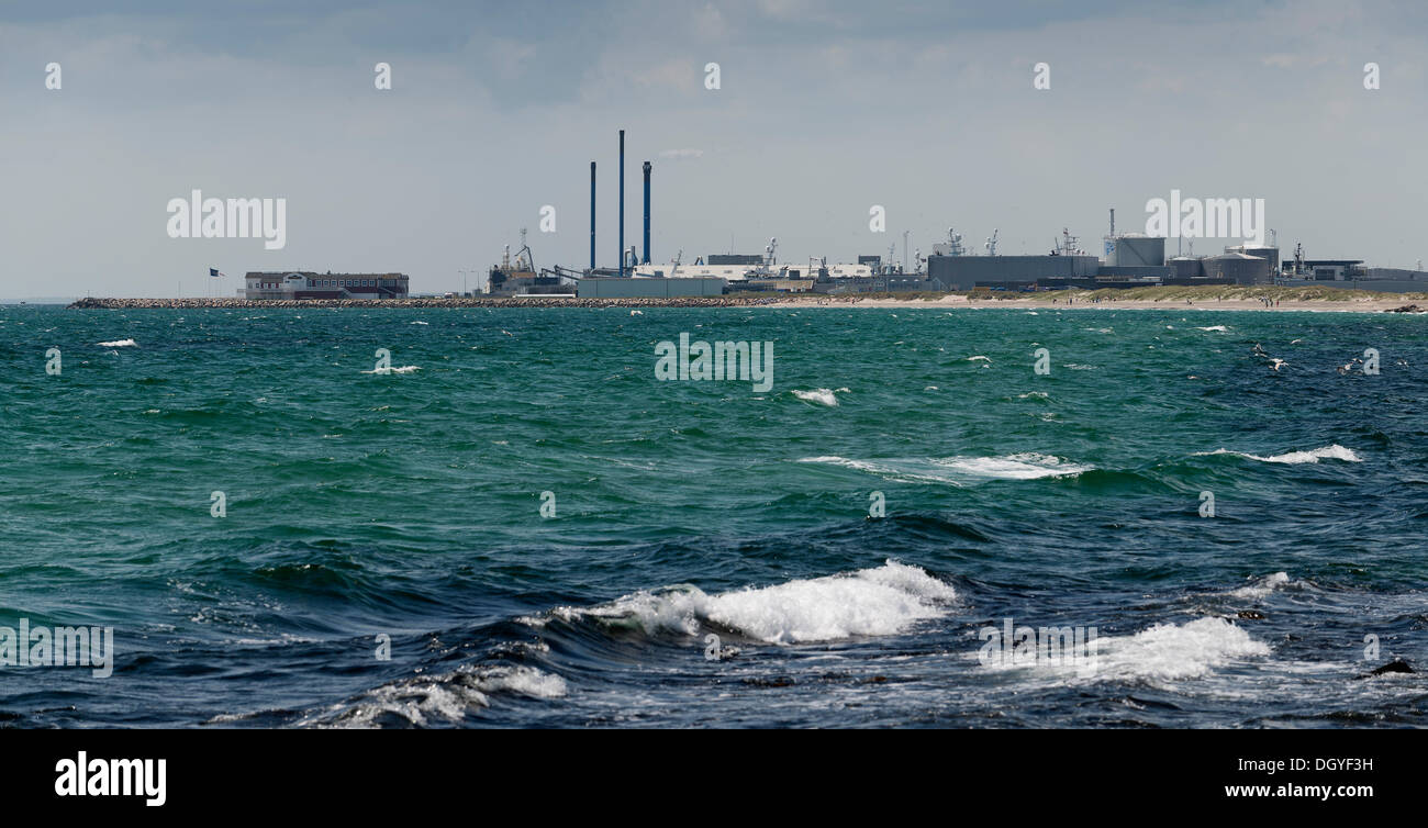 Puerto de contenedores y puerto militar, Skagen, de Jutlandia, Dinamarca Foto de stock