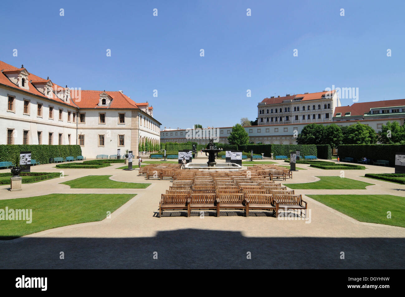 Waldstein jardín, Palacio Wallenstein, Praga, Old Town, República Checa, Europa Foto de stock