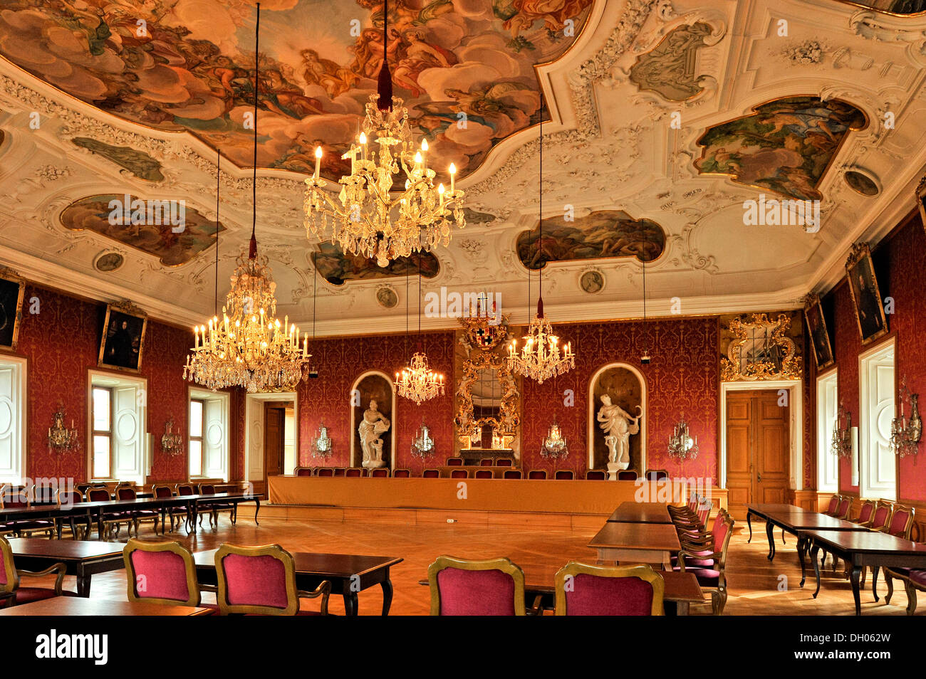 Prince's Hall, el Palacio de la ciudad Stadtschloss, Fulda, Hesse, Alemania Foto de stock