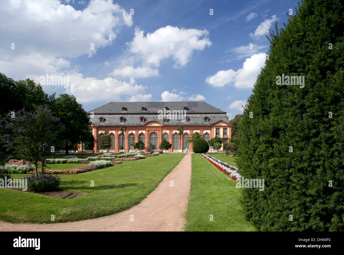 Un naranjal y los jardines Orangeriegarten, Darmstadt, Hesse. Foto de stock