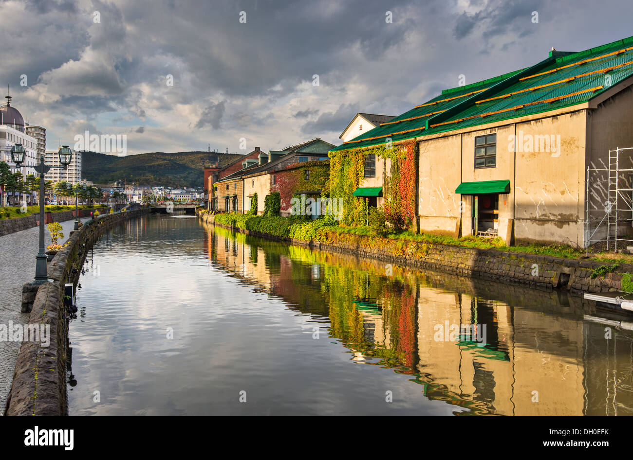 Canales de Otaru, Japón. Foto de stock