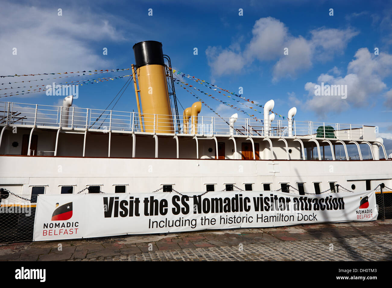 La atracción de visitantes nómadas ss Titanic Quarter Belfast, Irlanda del Norte Foto de stock