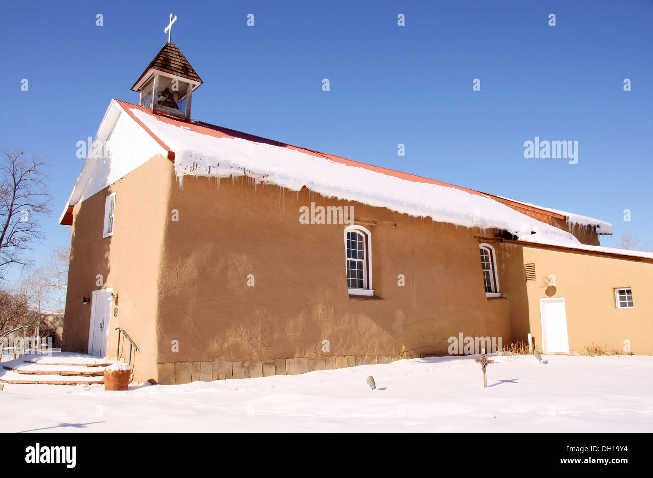 La Santísima Trinidad Parroquia Arroyo Seco NM Trinidad santa iglesia católica en arroyo seco New Mexico nm invierno Foto de stock