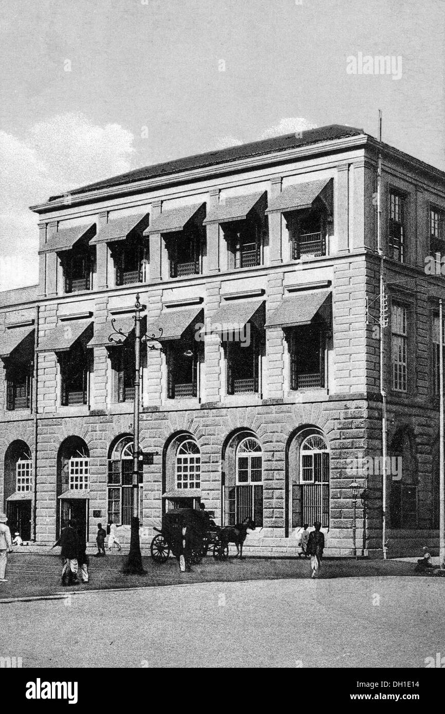 Vintage 1900 moneda antigua edificio de banco bombay mumbai, Maharashtra, India - aja 183400 Foto de stock