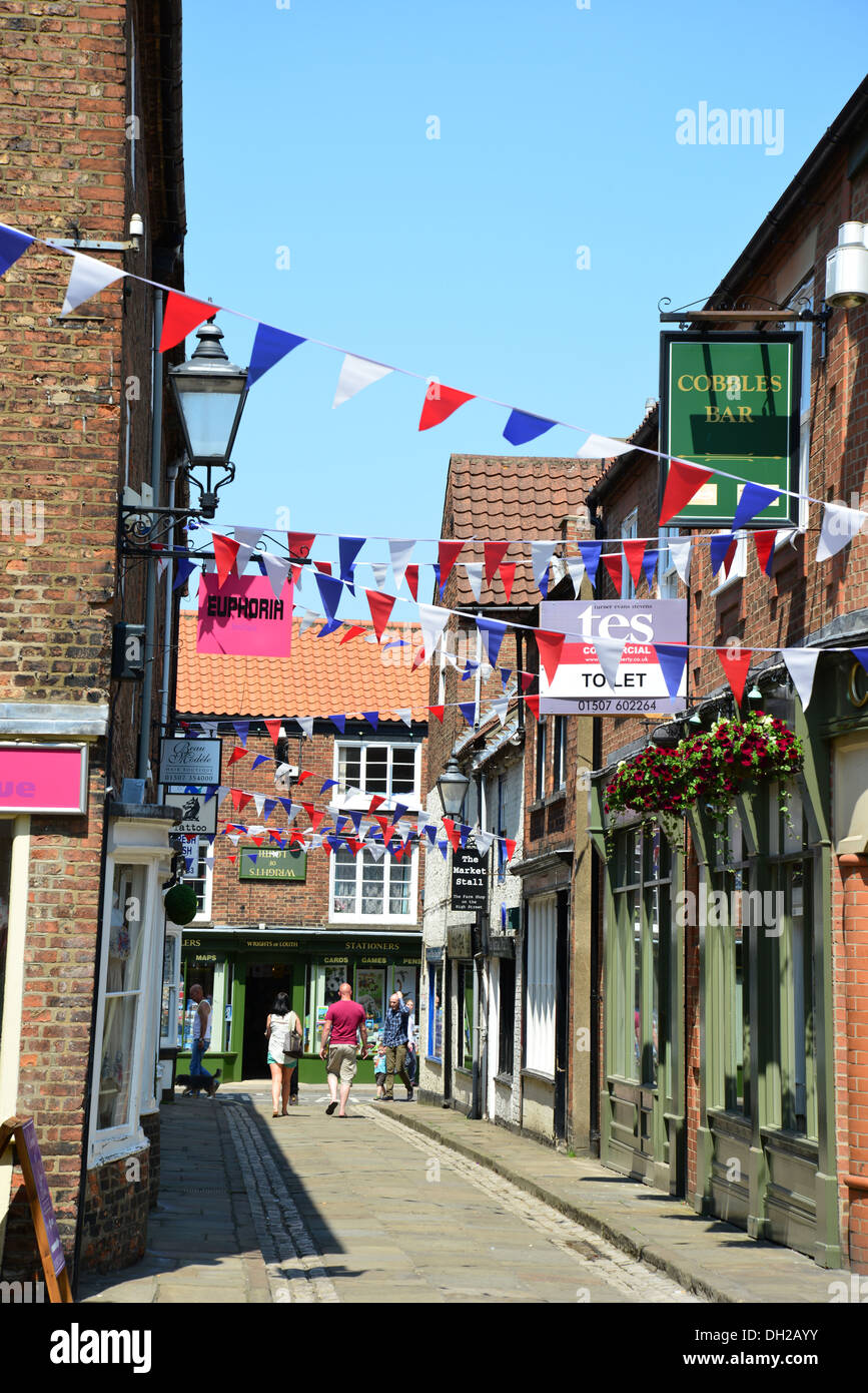 La histórica calle Nueva, Louth, Lincolnshire, Inglaterra, Reino Unido Foto de stock