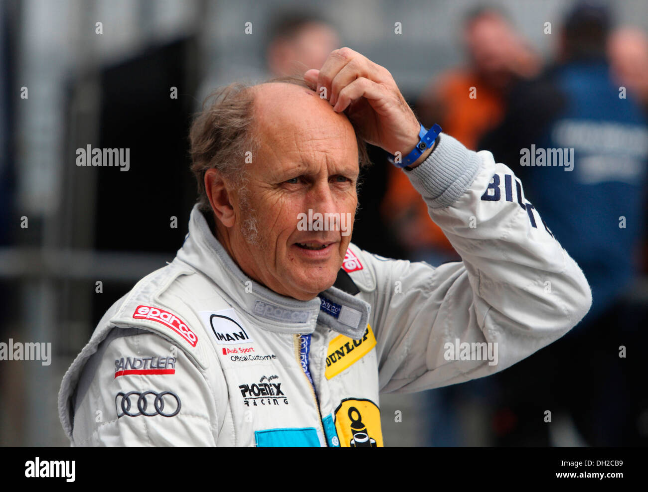 Race Driver Hans-Joachim Stuck, Nuerburgring, Renania-Palatinado Foto de stock