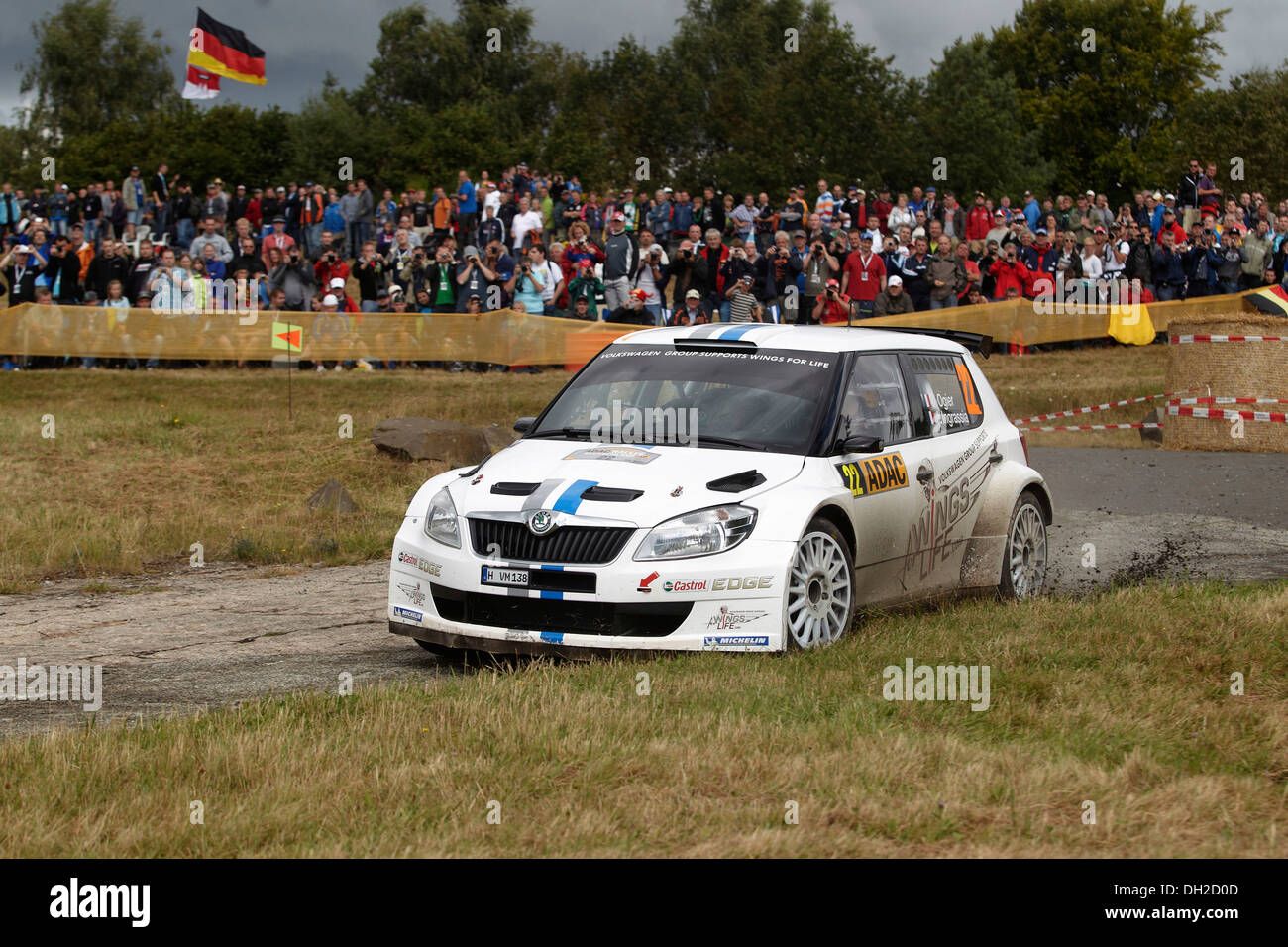 El ADAC Rallye de Alemania, en especial, la zona de entrenamiento militar de Baumholder, ganador del año anterior Sebastien Ogier, FRA Foto de stock